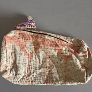 Kantha Handmade Pouch Peach And Cream #22